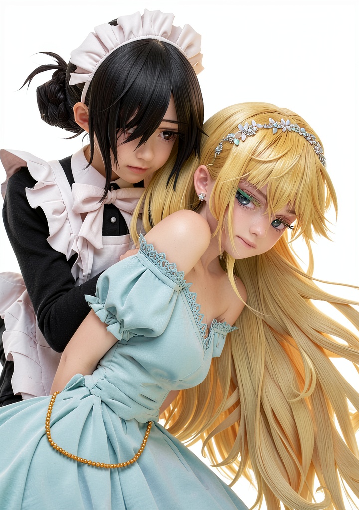 'Japanese romance Kindle book cover showing princess and maid scene'