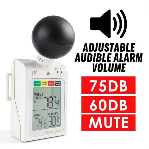 DANOPLUS WBGT Thermometer Heat Stress Meter Alarm Function-4