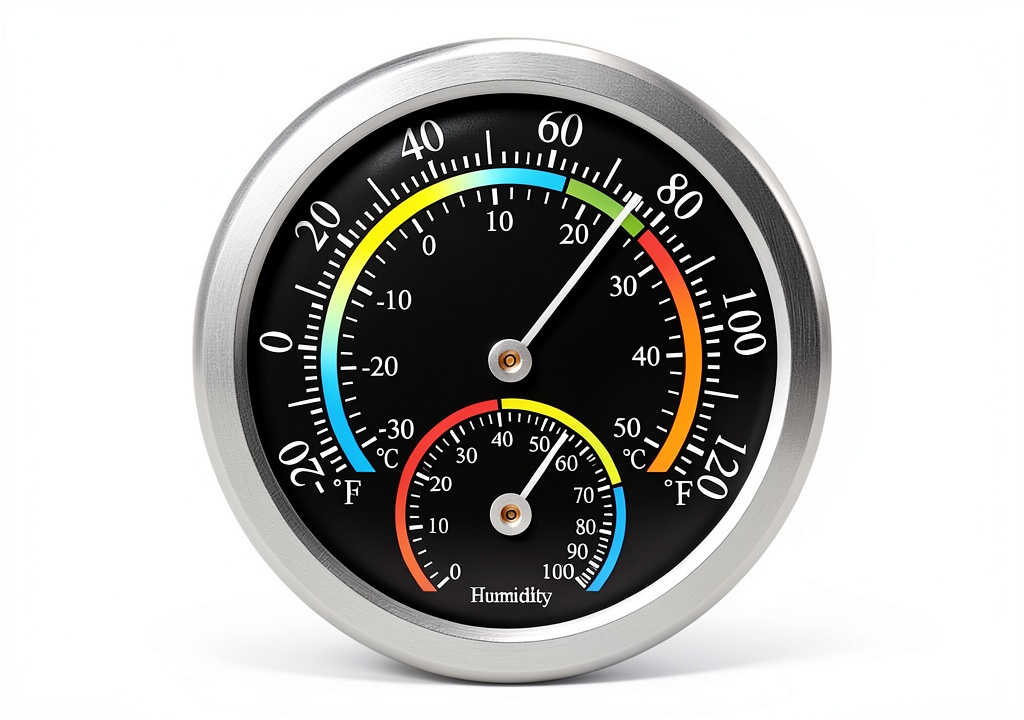 SEMONSAL Thermometer Hygrometer displaying temperature and humidity readings on a desk