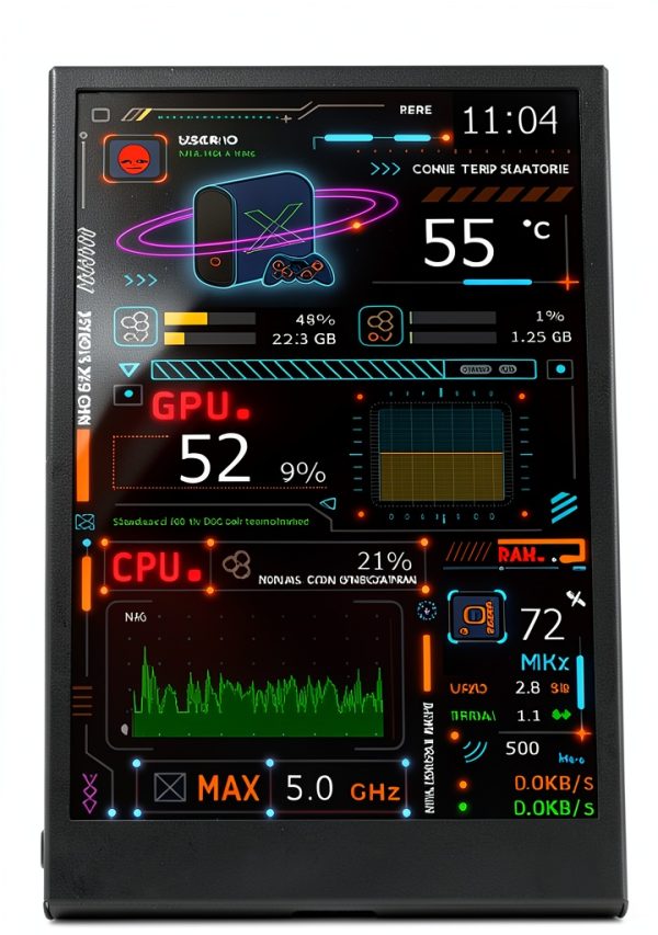 VBESTLIFE Computer Temperature Monitor 3.5 Inch Screen USB C-6