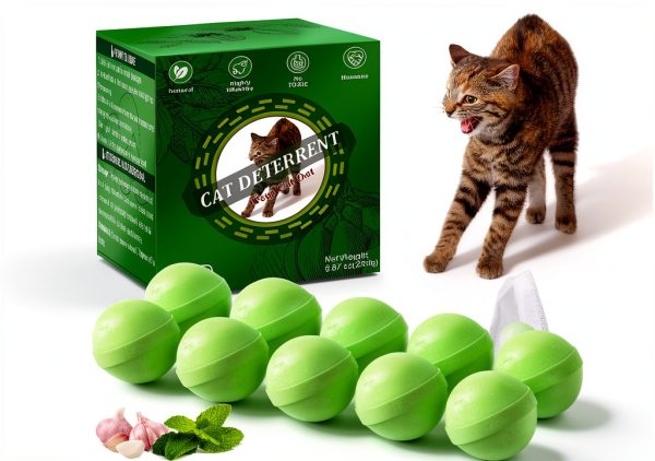 Cat Deterrent Outdoor VITAFOR Peppermint Oil Balls 10 Pack Green-0