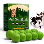 Cat Repellent Outdoor by BULUOHUA Peppermint Spray, Green, 10 Balls-0