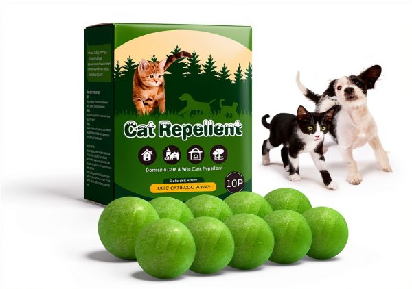 Cat Repellent Outdoor by BULUOHUA Peppermint Spray, Green, 10 Balls-0