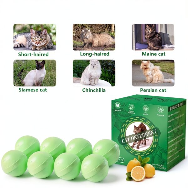 Cat Deterrent Outdoor VITAFOR Peppermint Oil Balls 10 Pack Green-3