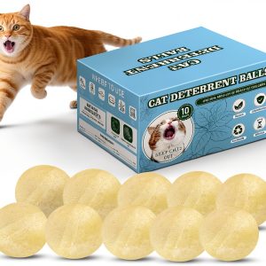 Cat Repellent 10Pack Outdoor Indoor Natural Essential Oil Balls by QQV-0