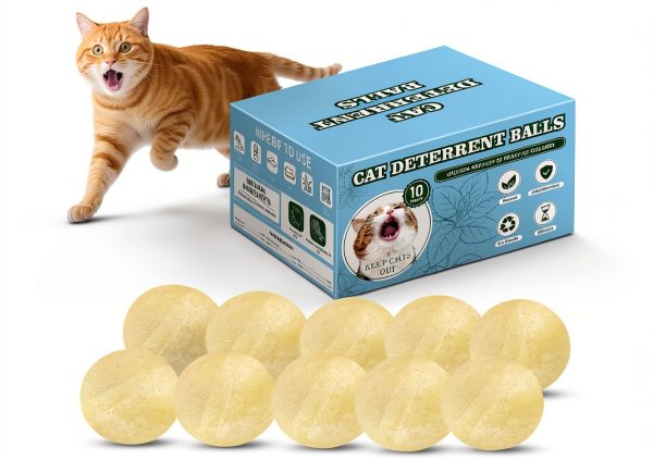 Cat Repellent 10Pack Outdoor Indoor Natural Essential Oil Balls by QQV-0